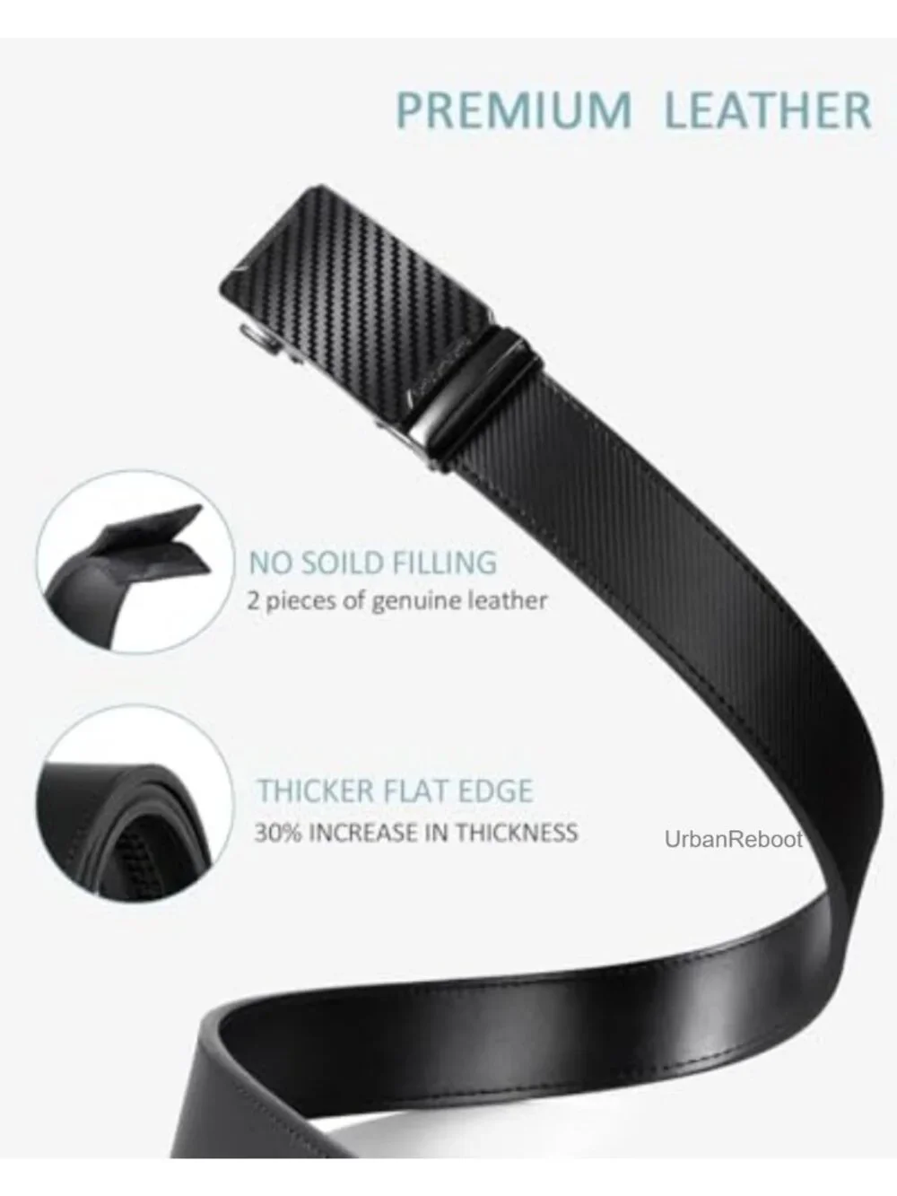 Genuine Leather Ratchet Belt for Men - Micro Adjustable 32 Slots